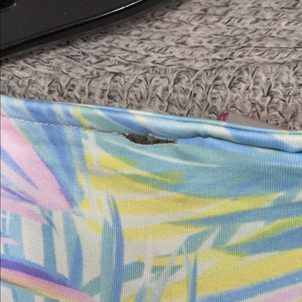 Stella Parker Women Tropical Dress Pink Blue Green 2 Pocket Size Large - Picture 6 of 7